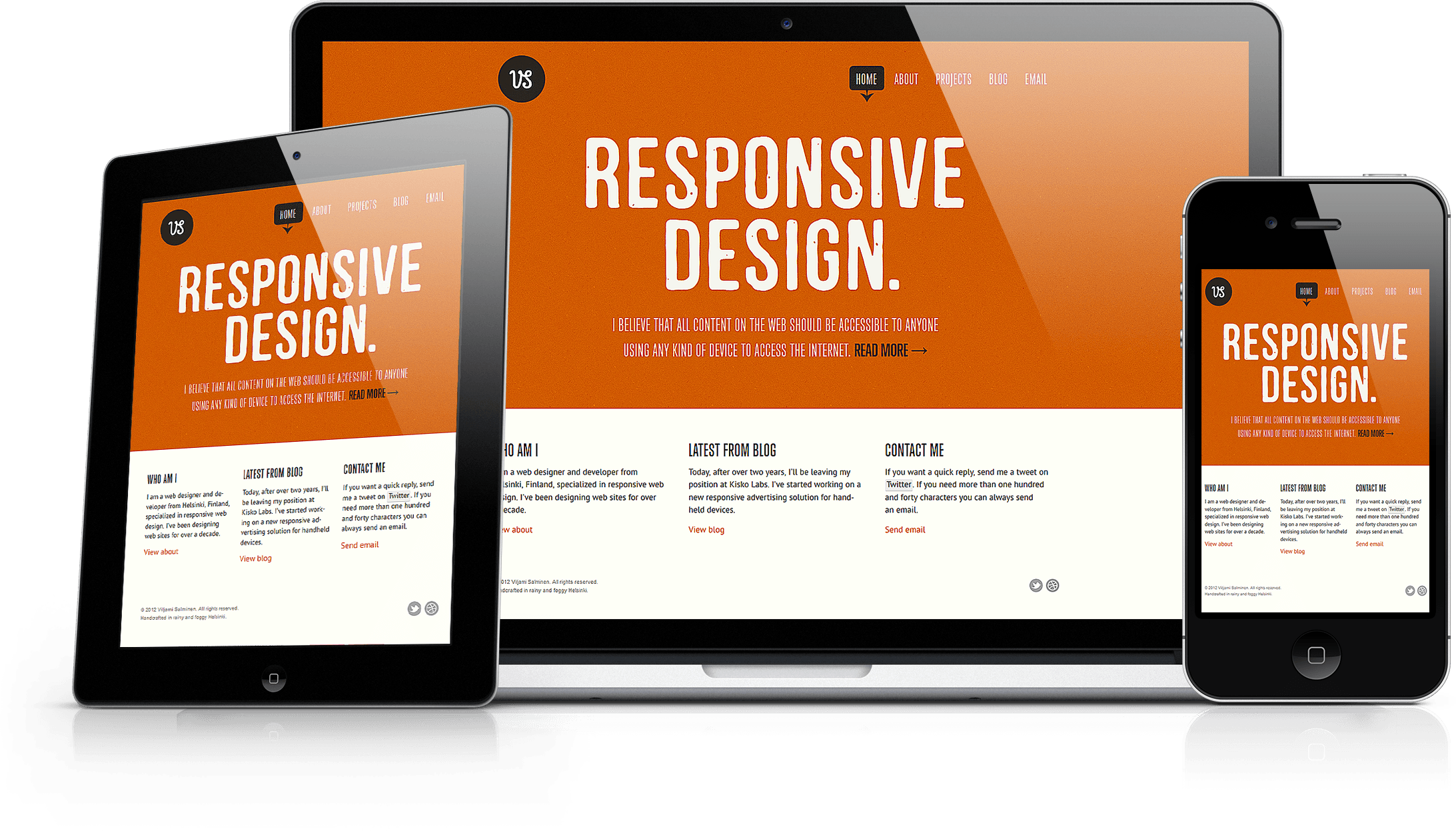 responsive site designer send message